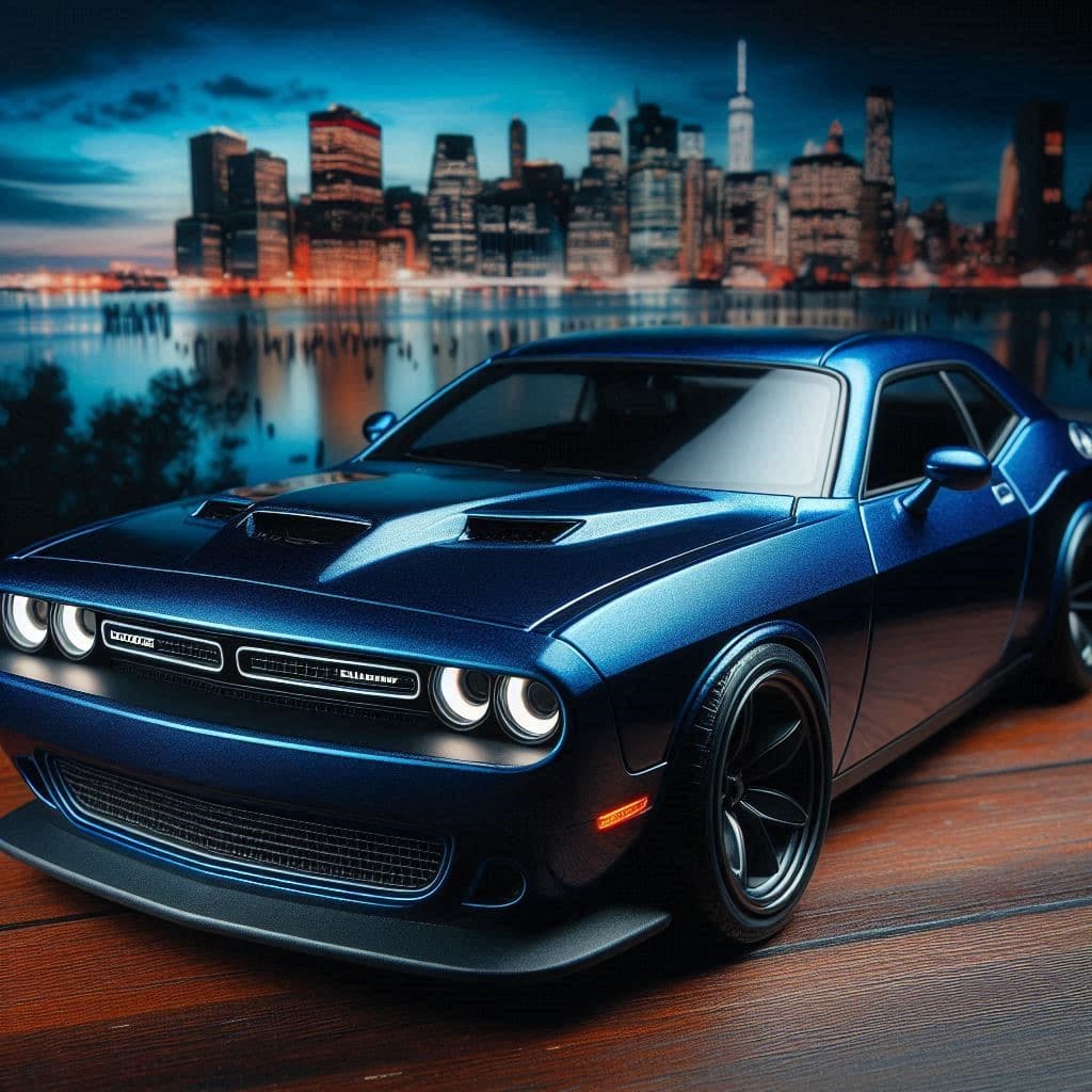 autoart 2022 dodge challenger indigo blue 1/18 scale