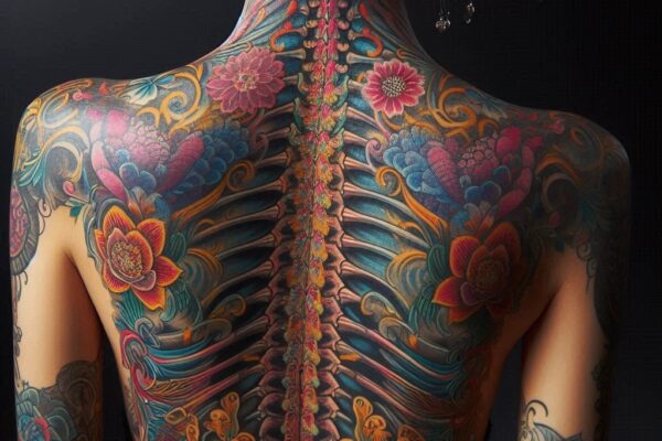 baddie women's feminine spine tattoos