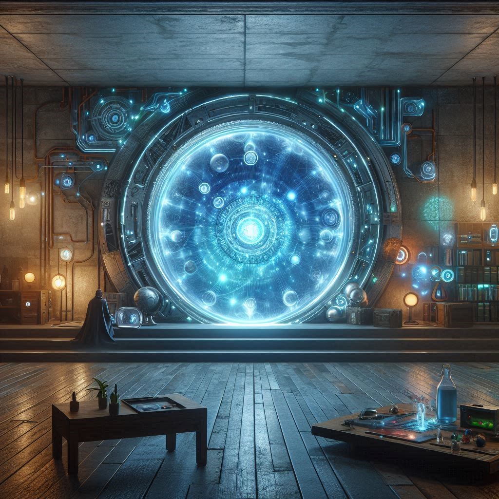 Science Fiction Magic Portal in Basement