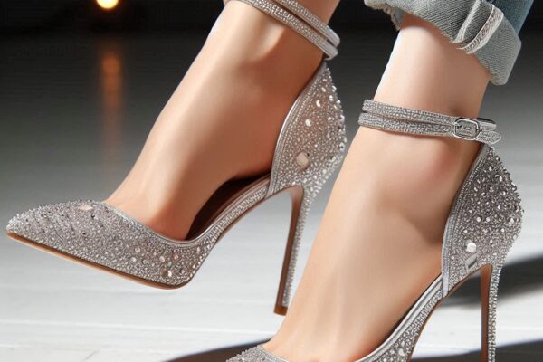 Silver Rhinestone Heels