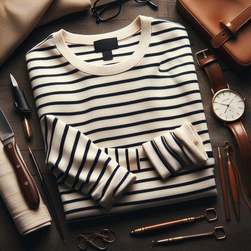 Classic Fit Striped Boatneck Shirt