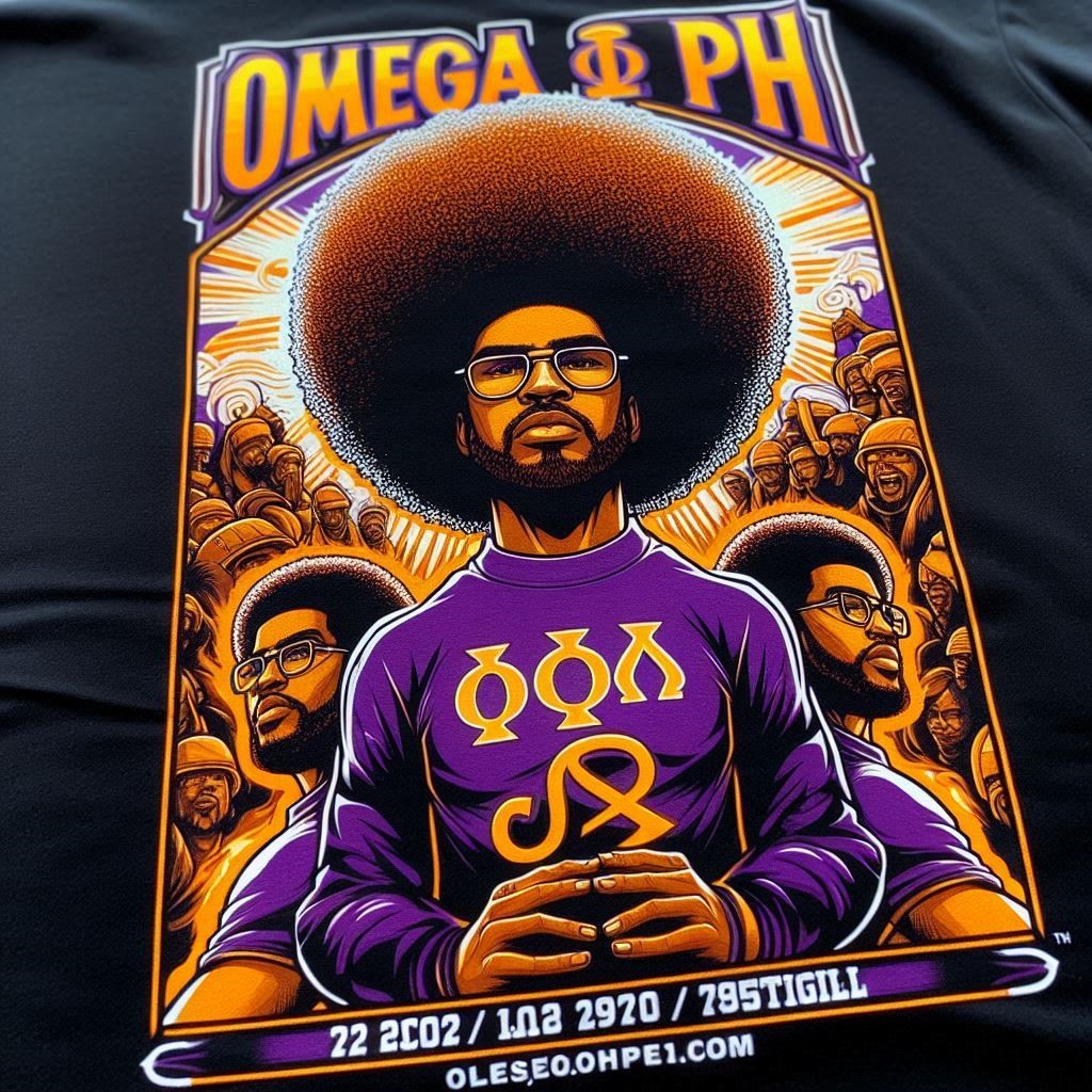 Omega Psi Phi T Shirts with Afro Bruhz